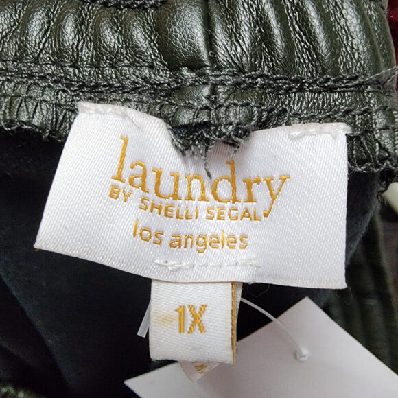 Laundry by Shelli Segal Green Vegan Leather Joggers Size 1X - Picture 6 of 8